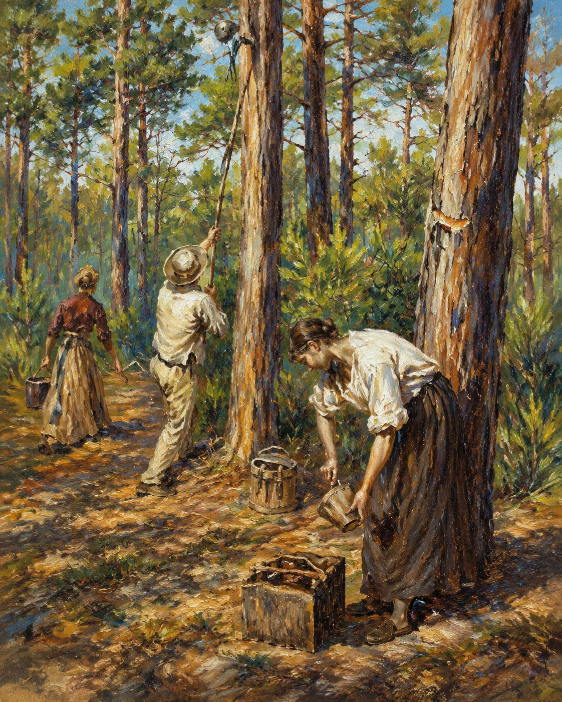 Les Gemmeurs - et les Gemeuses - histoire a forêt des landes - RESINE, GEMMEURS & RÉSINIERS