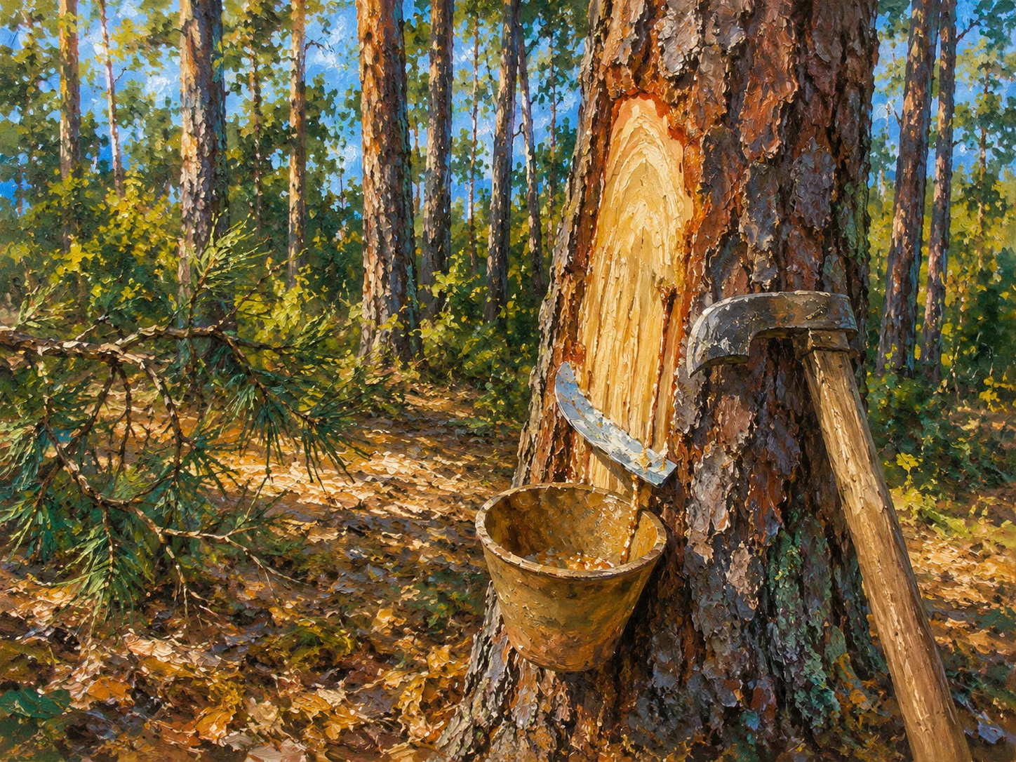 Les Gemmeurs - et les Gemeuses - histoire a forêt des landes - RESINE, GEMMEURS & RÉSINIERS